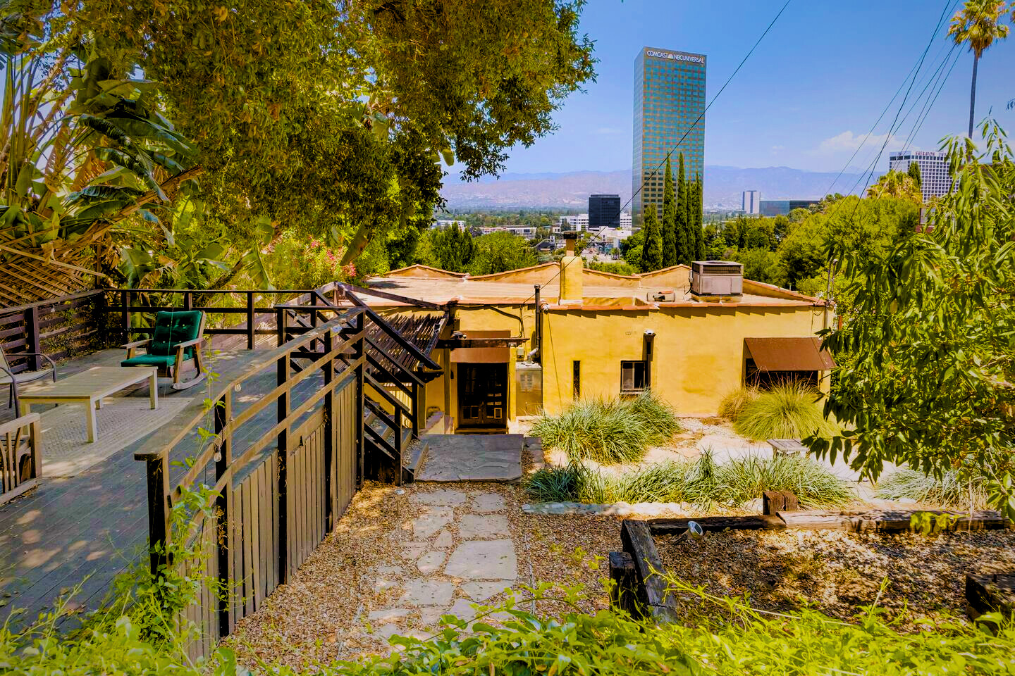 Deck and view from backyard terrace